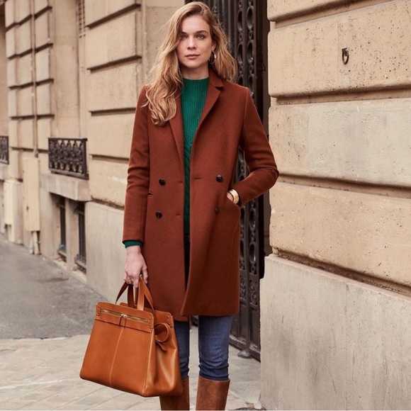 Sezane Jackets & Blazers - Sezane | NWOT Johnson Wool Coat in Mahogany Brown - Size FR 40/US 8